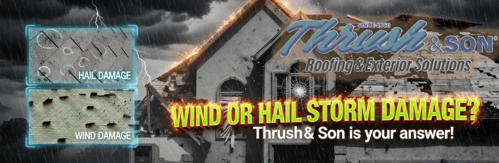 Contractors responding to storm damage after severe weather impacts homes.