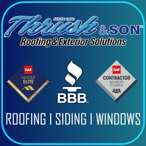 Thrush & Son Roofing & Exterior Solutions logo representing trusted new door installation services in the Miami Valley.