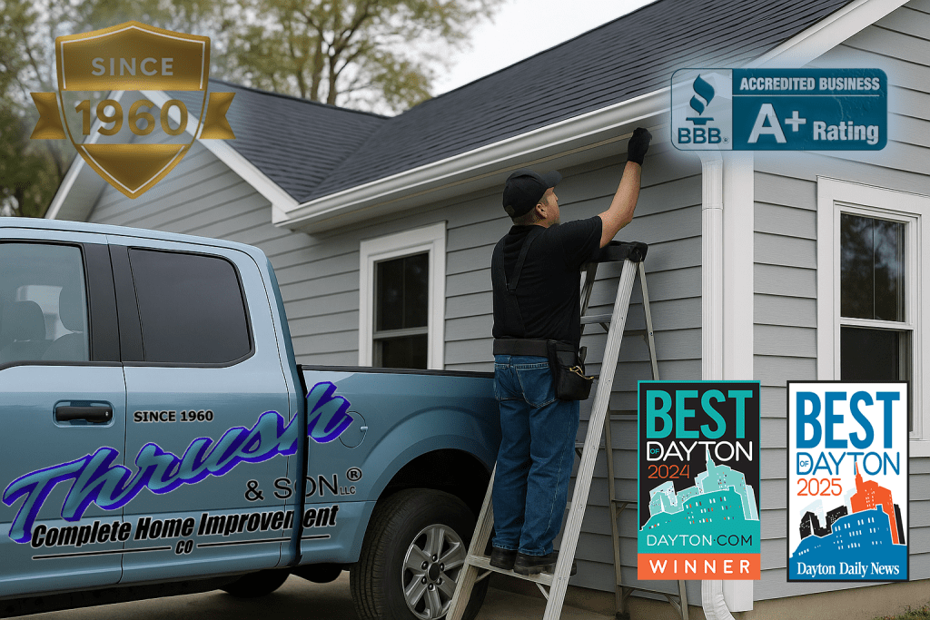 Get Your Mind In The Gutter with professional gutter installation by Thrush & Son®, trusted in Dayton since 1960