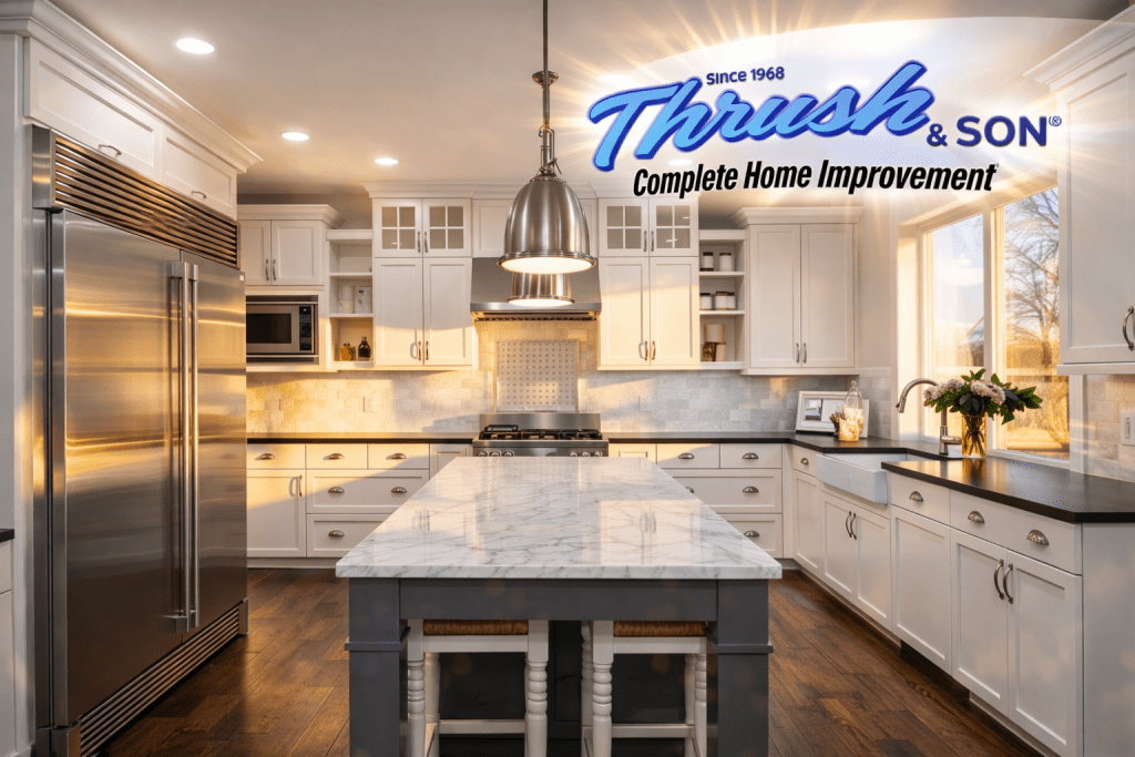 During home improvements, a full kitchen renovation transforms your home with style, lighting, and efficiency.