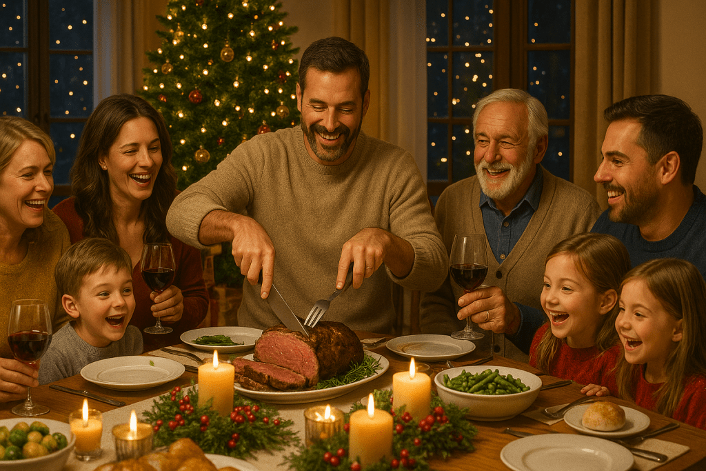 Happy Thanksgiving from Thrush & Son: family celebrating gratitude, joy & togetherness in 2020