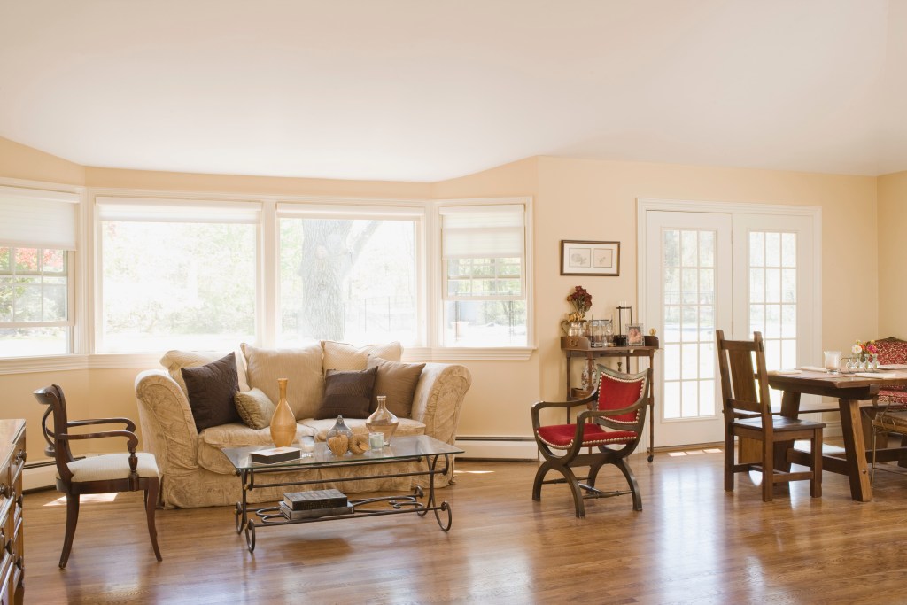 Open living space improved with window replacement appeal and natural light