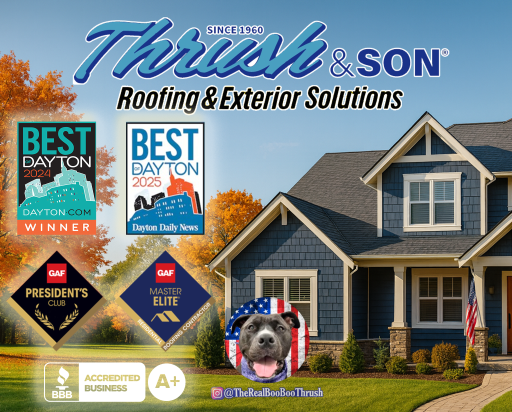 Designing your home exterior with professional siding, roofing, and trim solutions by Thrush & Son, a trusted Miami Valley contractor since 1960